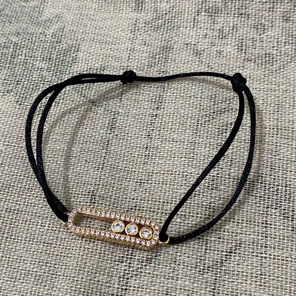 Messika Black Bracelet With Diamond Pendant - Picture 1 of 6